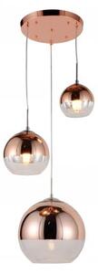Lampada a sospensione design a 3 sfera in vetro colore Oro Rosa VERONI