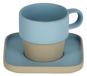Tazzina Midori con piattino in ceramica blu