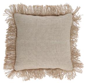 Fodera per cuscino Delcie in cotone beige con frange in juta, 45 x 45 cm