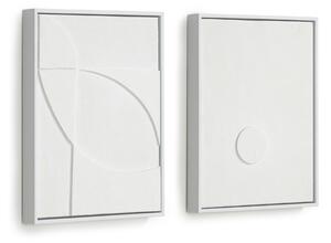 Set Brunella di 2 quadrati bianchi 32 x 42 cm