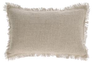 Fodera cuscino Ailen cotone e lino con frange beige 30 x 50 cm