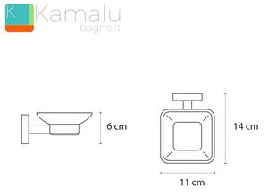 Portasapone bagno in acciaio e vetro linea Clode-V10 - KAMALU