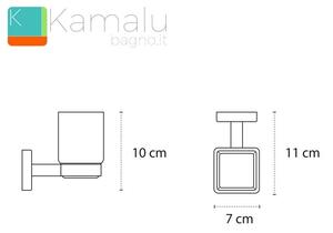 Porta spazzolini in accaio e vetro linea Clode-V20 - KAMALU