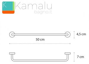 Portasalvietta bagno 50 cm in acciaio linea Kaman Monde-M80 - KAMALU