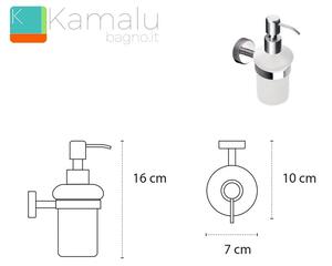 Dispenser dosatore sapone bagno in acciaio e vetro linea Monde-M110 - KAMALU