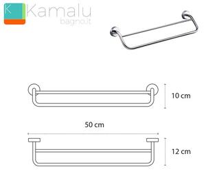 Porta asciugamani barra doppia 50 cm in acciaio linea Kaman Monde-M160 - KAMALU