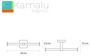 Portarotolo doppio a muro in acciaio Kaman Clode-V70 - KAMALU