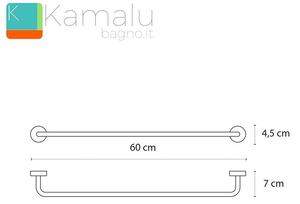 Porta asciugamani bagno 60 cm in acciaio linea Kaman Monde-M90 - KAMALU
