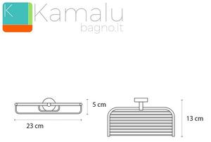 Portaoggetti doccia griglia 23cm in acciaio Kaman Monde-M60 - KAMALU