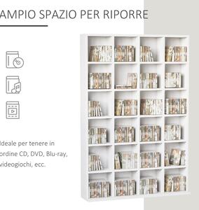Armadio Porta CD - Librerie Scaffale Bianco Lucido 102x23x89,5 cm