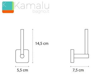 Portarotolo verticale a muro in acciaio Kaman Clode-V90 - KAMALU