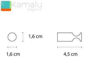 Appendiabiti singolo in acciaio Kaman Monde-M50 - KAMALU
