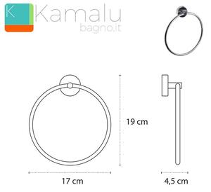 Portasalviette anello da muro in acciaio linea Kaman Monde-M120 - KAMALU