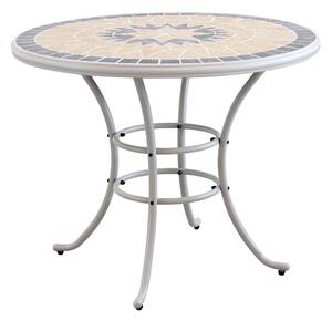 VENTUS - tavolo da giardino rotondo in ferro piano in mosaico tondo 90