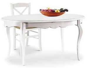 GRANT - tavolo da pranzo ovale allungabile in legno massello 100x160/210