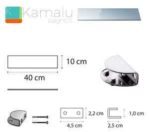 Mensola in vetro 40cm VITRO-100 - KAMALU