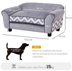PawHut Cuccia per Cani/gatti Cuccia Divanetto Morbido Interno con Cuscino per Animali Domestici,Grigio,3.5x41x33cm|Aosom.it