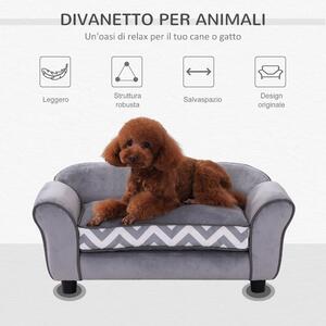 PawHut Cuccia per Cani/gatti Cuccia Divanetto Morbido Interno con Cuscino per Animali Domestici,Grigio,3.5x41x33cm|Aosom.it