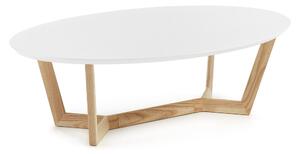Tavolino Wave 120 x 70 cm bianco e frassino