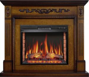 Casa Padrino Barock LED Caminetto elettrico Braun 128 x 38 x H. 110,5 cm