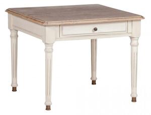 Tavolino shabby bianco da ingresso con cassetto in legno massello-Arrediorg.it®
