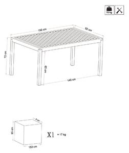 OMEN - tavolo da giardino in alluminio 150x89