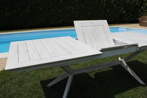CAESAR - set tavolo da giardino allungabile 150/200x90 compreso di 6 sedie in legno massiccio di acacia