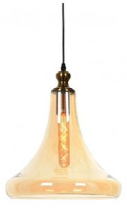 Lampada a sospensione di design moderno forma di campana vetro ambra