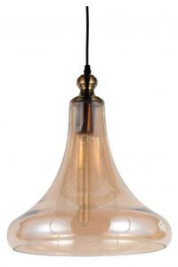 Lampada a sospensione di design moderno forma di campana vetro ambra
