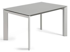Tavolo allungabile Axis in vetro grigio e gambe in acciaio finitura grigia 140 (200) cm