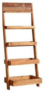 Scaffale a scaletta in legno naturale rustico-Arrediorg.it ®