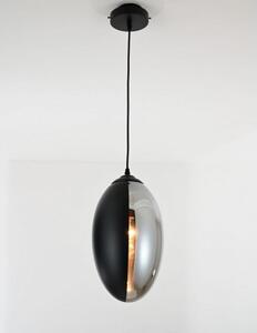 Lampada a soffitto design moderno forma di oliva in vetro nero grigio