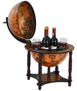 Costway Stand portavino a forma di mappamondo per sala da pranzo, Armadietto per vini naturale XVI secolo Marrone retrò