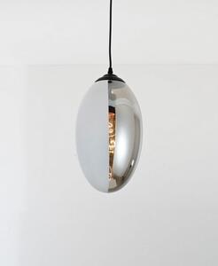 Lampada a soffitto design moderno forma di oliva a vetro bianco grigio