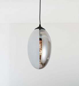 Lampada a soffitto design moderno forma di oliva a vetro bianco grigio