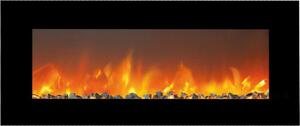 Casa Padrino Luxury LED Electric Fireplace Black 127 x 14 x H. 46,5 cm - Camino moderno da parete con touchscreen e telecomando