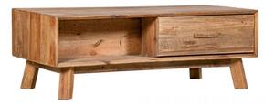 Tavolino da salotto in legno rustico con cassetti