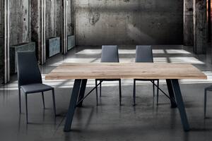 GREGORY - tavolo da pranzo moderno in metallo e legno 160x90