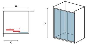 Porta doccia 115cm vetro serigrafato altezza 180cm KP3000 - KAMALU
