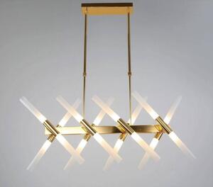 Lampadario a sospensione moderno di design 16 luce a forma tubo oro