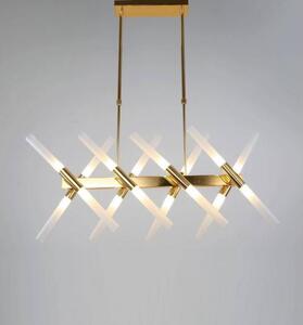 Lampadario a sospensione moderno di design 16 luce a forma tubo oro