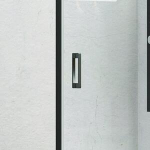 Porta doccia 80cm con telaio nero vetro trasparente NICO-C3000 - KAMALU