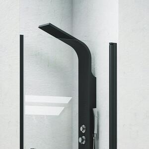 Porta doccia 80cm con telaio nero vetro trasparente NICO-C3000 - KAMALU