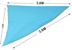 Vela ombreggiante azzurra 3,6 x 3,6 x 3,6 m UV50+PA PATIO