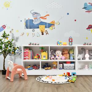 Costway Libreria a 5 cubi per bambini e organizer giocattoli, Scaffale di legno con 5 scompartimenti per stanza Bianco
