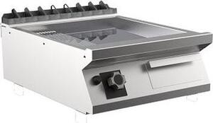 Piastra per barbecue a gas Mareno M1-900 con 2/3 piastra liscia e 1/3 piastra cromata a coste, 60 cm