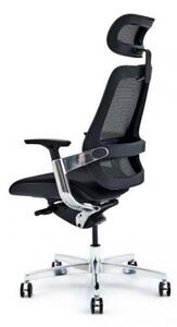 Seduta ergonomica per ufficio in tessuto nero PLATINUM-Arrediorg.it
