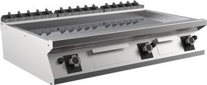 Piastra per griglia a gas Mareno M1-900 con superficie cromata liscia, 120 cm