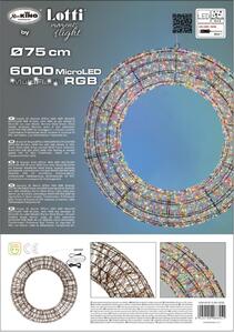 Cerchio luminoso marrone 6000 lampadine LED multicolore H 75 cm