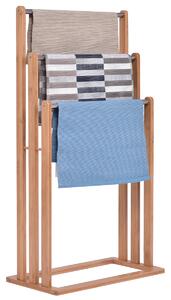 Costway Porta asciugamani in legno di bambu con 3 barre in acciaio inox da terra 46x24x84cm